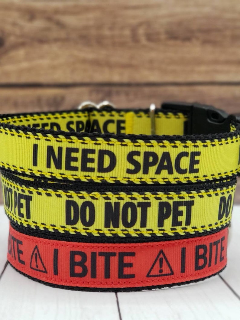 3/4I Bite CollarDo Not Pet Dog CollarAlert Dog Etsy