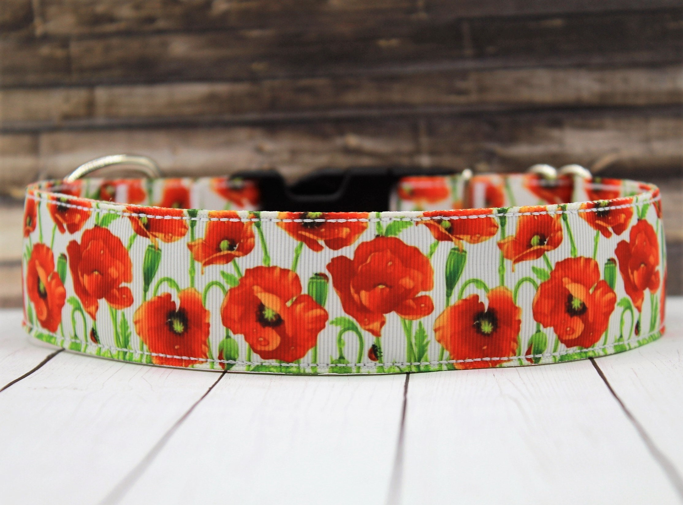 Poppy Dog CollarFloral Dog CollarPoppy Dog Leash Dog Etsy