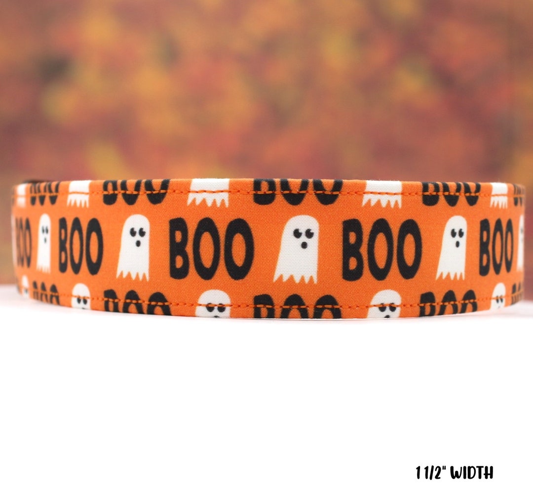 Halloween Boo Halloween Dog Collar Custom Dog Dog Collars Dog Collar