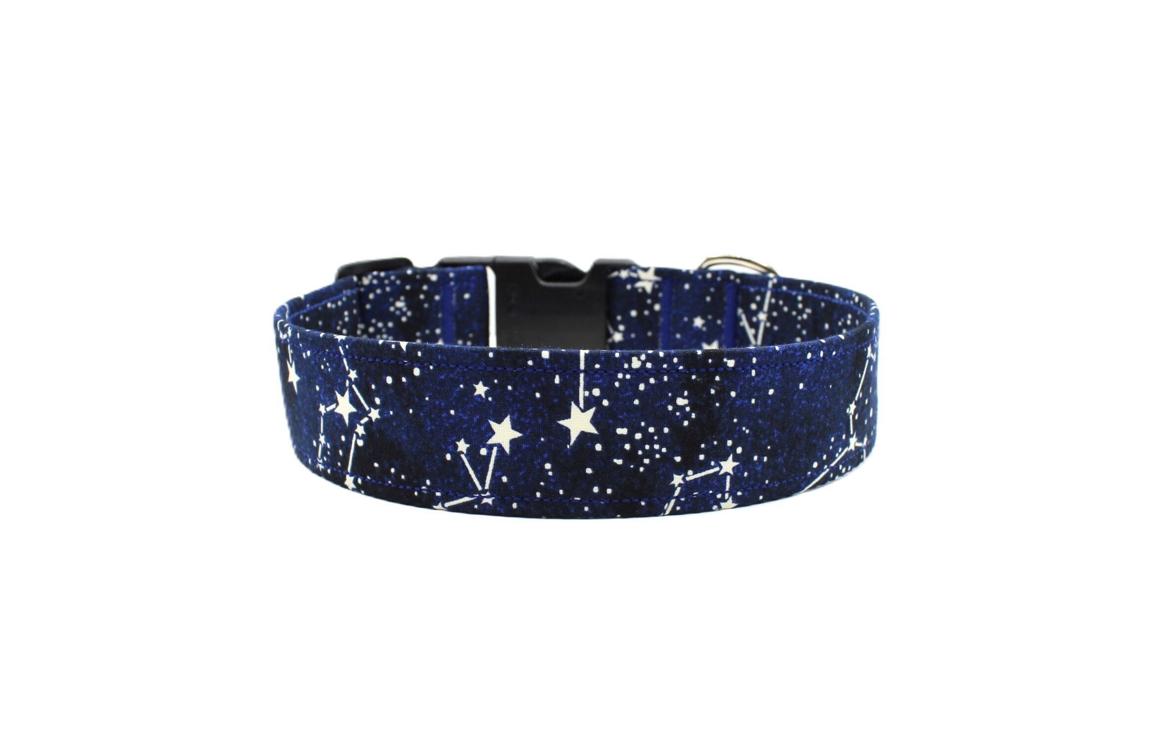 Galaxy Constellation Dog Collar, Dark Blue With White Stars & Dots, Adjustable Dog Collar, Dog Collars, Constellation Gifts, Dog Gifts