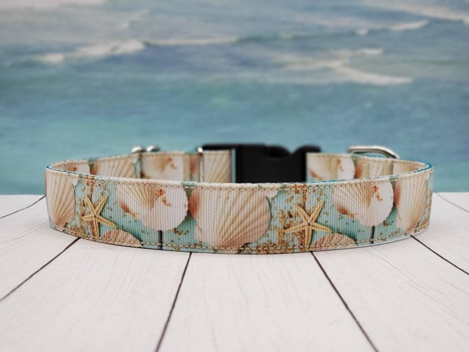 Seashells Dog Collar Beach Dog Collar Starfish Dog Collar Etsy