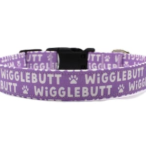 Handmade Wiggle Dog Collar: Adjustable Cotton Fabric, Black Buckle