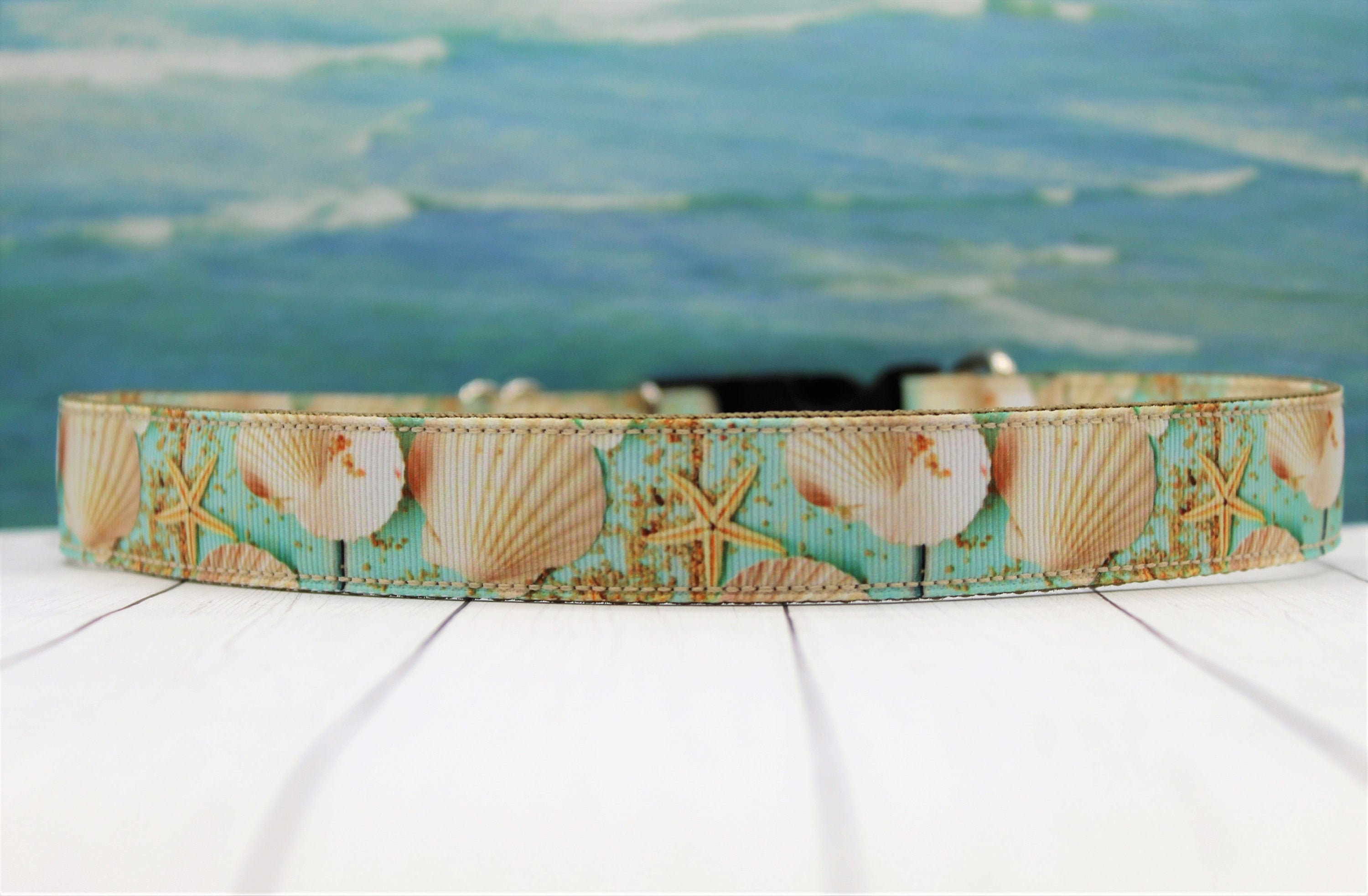 Seashells Dog Collar Beach Dog Collar Starfish Dog Collar Etsy