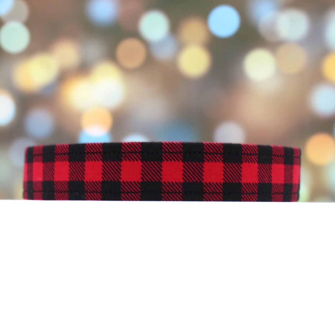 Red & Black Plaid Dog Collar Dog Collar Adjustable Dog Collars Plaids