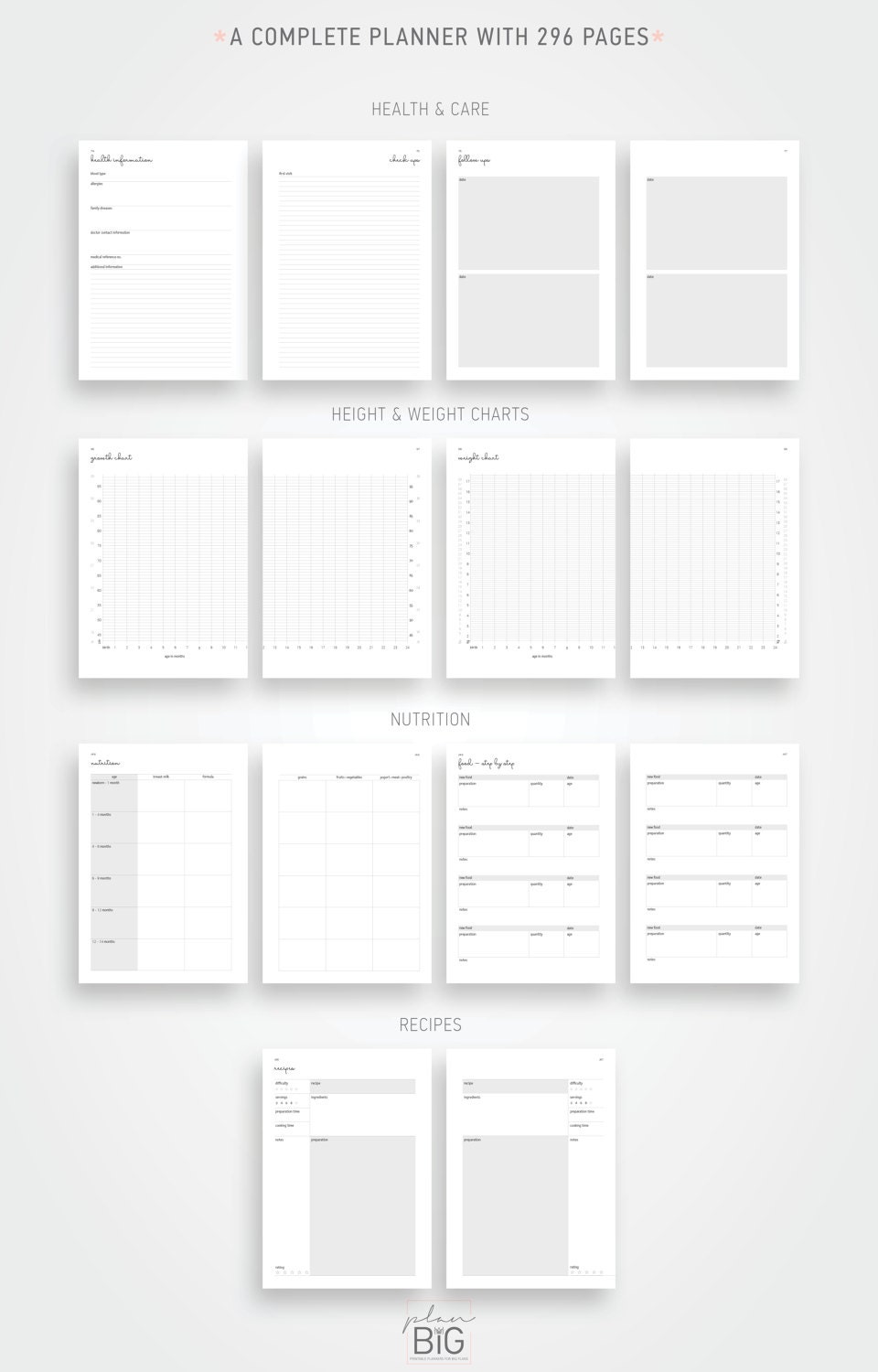 Printable Baby Journal Pregnancy journal A4 planner Baby Etsy