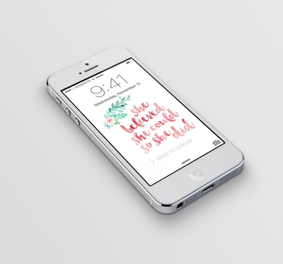 Iphone Tapete Glaubte Sie Dass Sie Konnte So Dass Sie Das Etsy