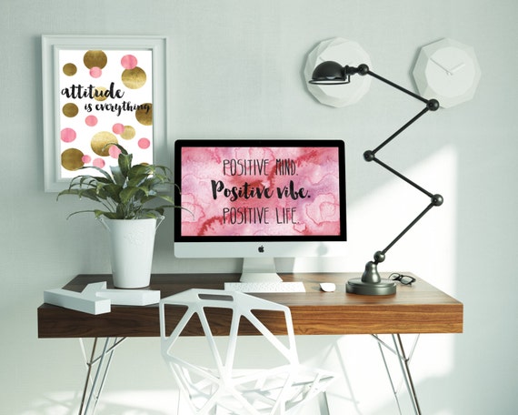 Positive vibes Desktop wallpaper Computer background Digital | Etsy