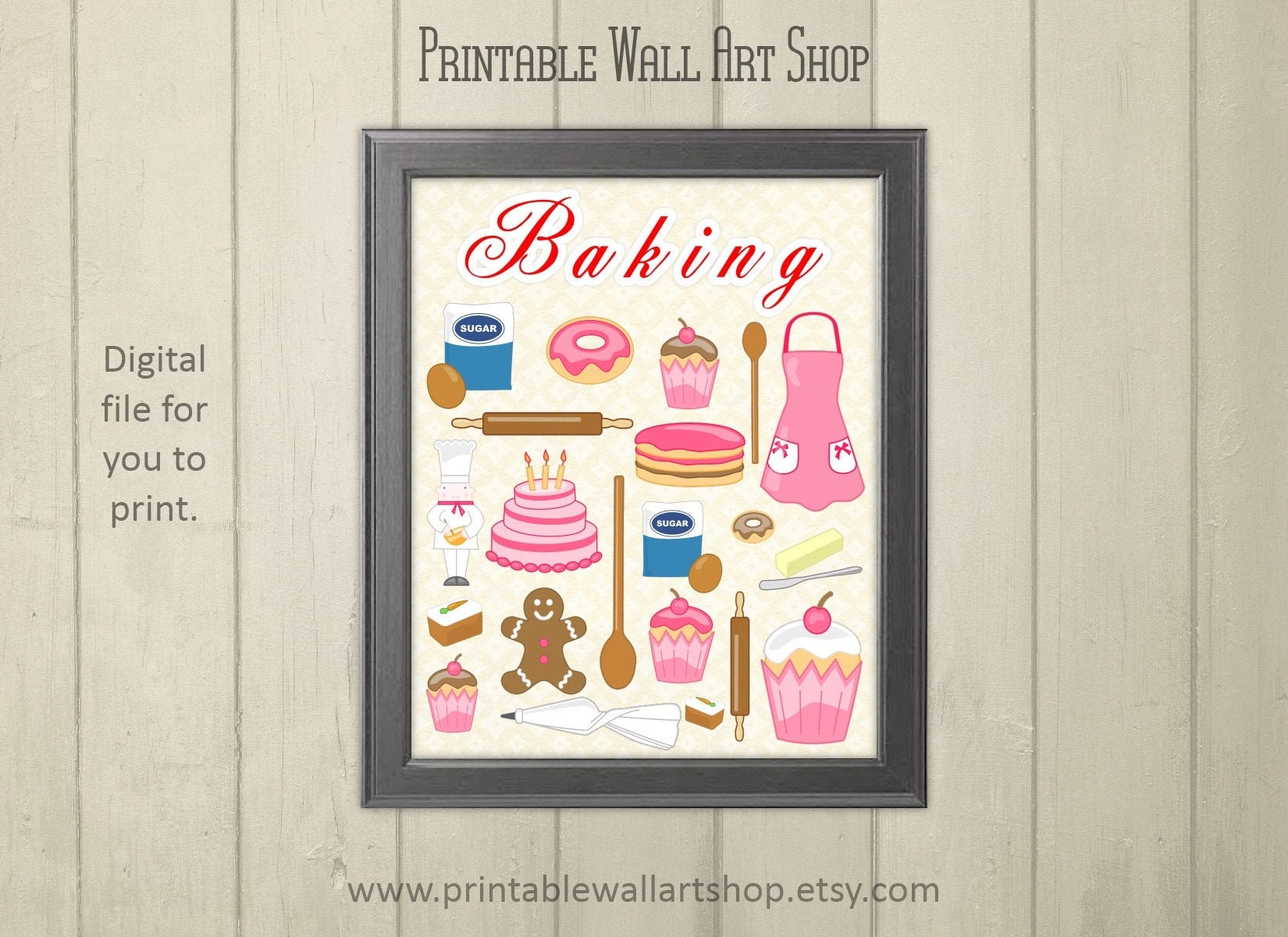 Baking wall art digital printable file INSTANT DOWNLOAD Etsy