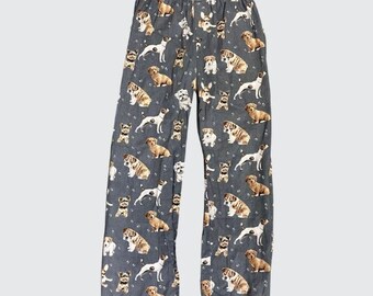 UNISEX cotton sleeping trouser pants DOGS print