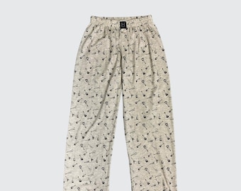 Womens cotton sleeping trouser pants GUITAR print