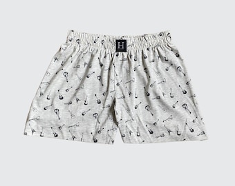 Caleçon short de nuit homme en coton pyjama imprimé GUITARE