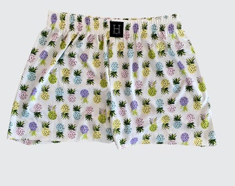 UNISEX cotton sleeping shorts boxers PINEAPPLE print pajama