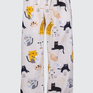 Men's cotton sleeping trouser pants CATS image 2