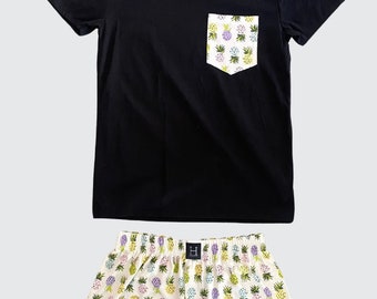 Cotton pajama set for men Pineapple