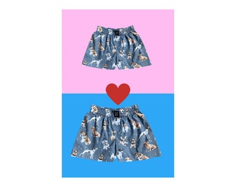 Passendes Paar Baumwolle Schlafshorts DOGS His Hers