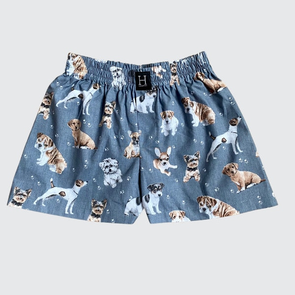 Womens cotton sleeping shorts boxers DOGS print pajama