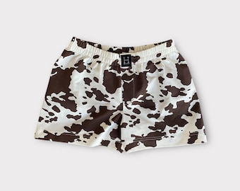 UNISEX cotton sleeping shorts boxers COW print pajama