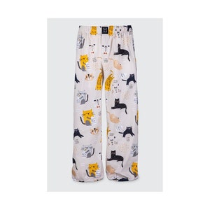 Men's cotton sleeping trouser pants CATS image 1