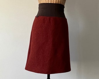 Skirt A-line walkloden skirt, wool skirt, walk skirt in terracotta