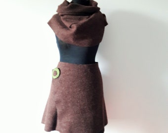 Jupe portefeuille, jupe en laine, jupe de promenade en 2 longueurs Cacheur cache-rein et châle polyvalent dans de nombreuses nouvelles couleurs