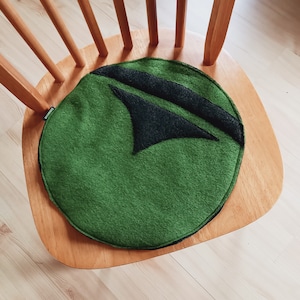 Felt cushion seat pad chair support with appliqué handmade