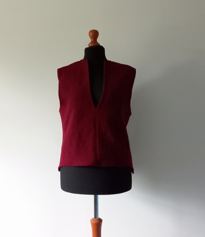 Overdress, wool vest, wool vest, sweater vest available in many new colors image 1