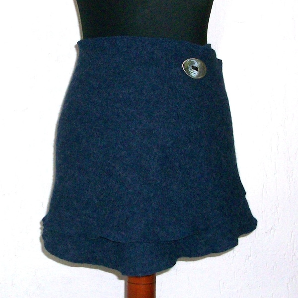 Falda de lana, falda de paseo, cacheur, calentador de riñones y chal todoterreno en 2 largos y muchos colores nuevos, aquí en azul
