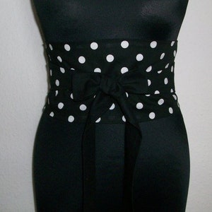 OBI reversible belt Polka Dots White on Black image 2