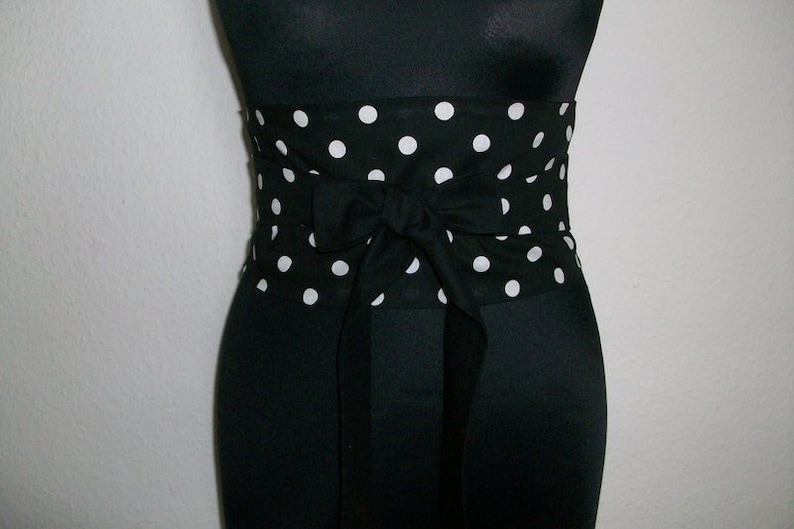 OBI reversible belt Polka Dots White on Black image 2