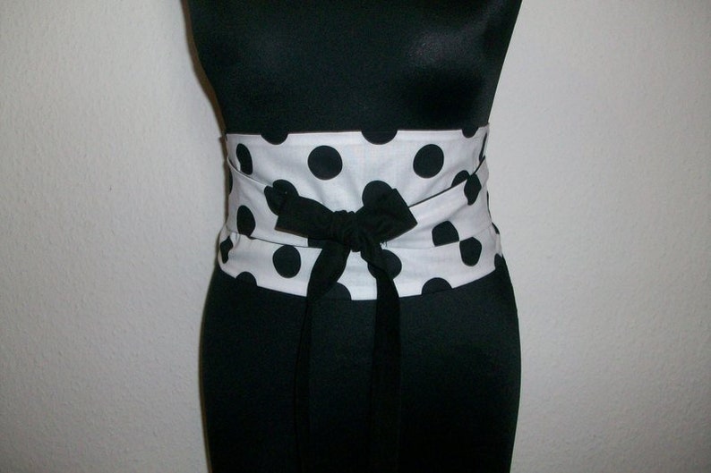 OBI reversible belt Polka Dots Black on White image 1