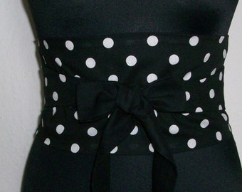 Taillengürtel zum Wenden - Polka Dots - black