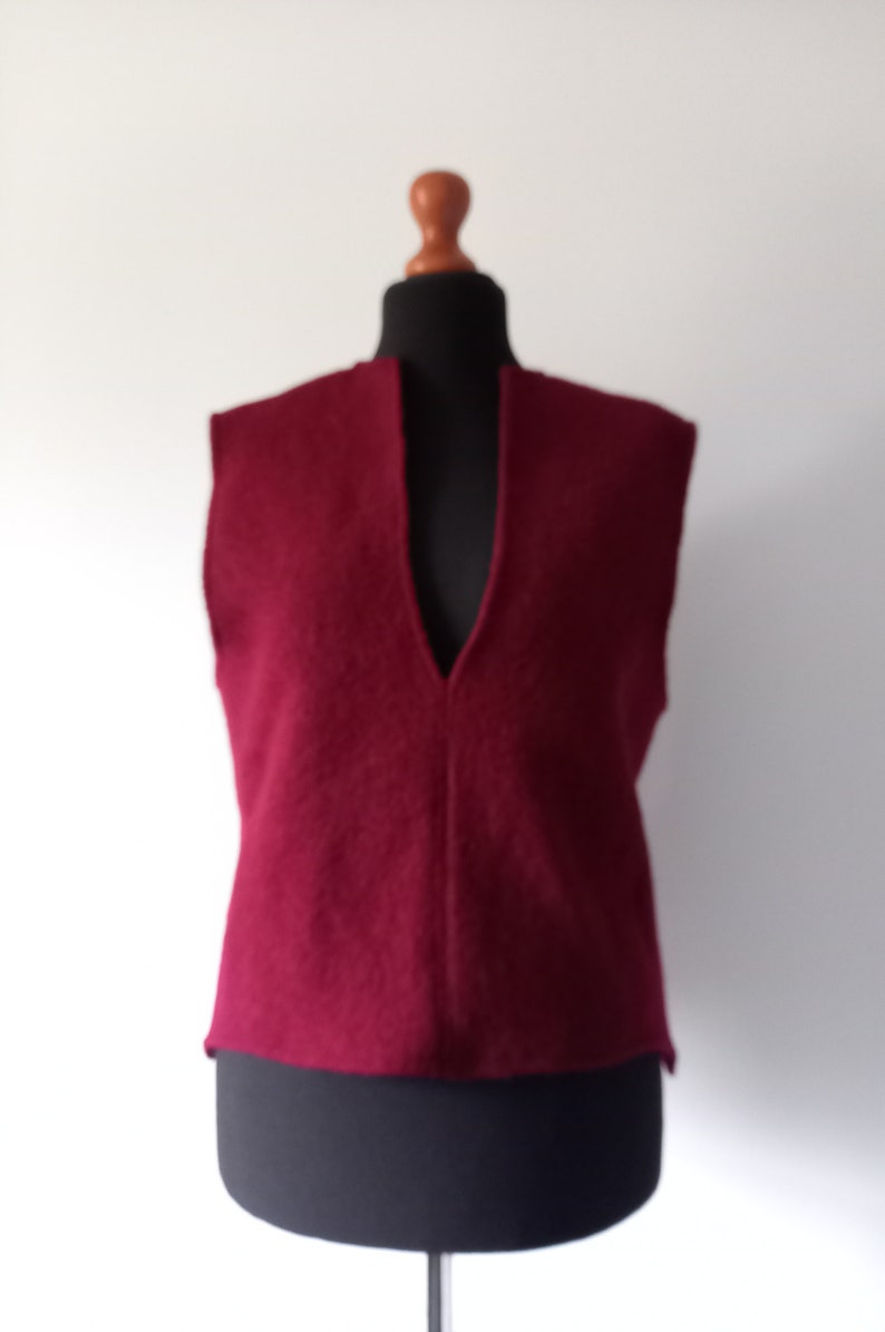 Overdress, wool vest, wool vest, sweater vest available in many new colors image 2