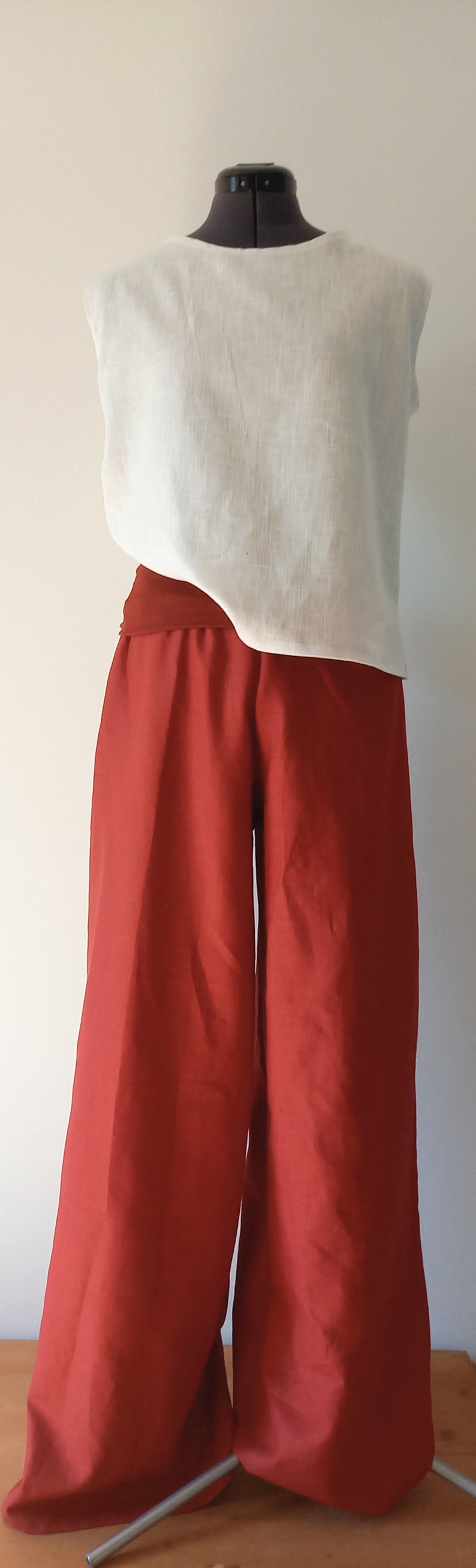 Linen trousers wide image 7