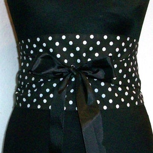 OBI reversible belt Polka Dots White on Black image 1