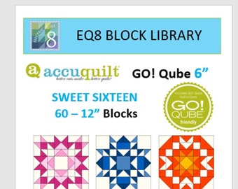 EQ8 BLK Library File - Accuquilt 6" Qube Sweet Sixteen