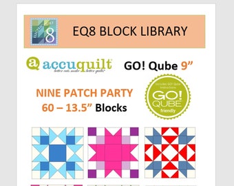 EQ8 BLK Library File - AccuQuilt 9" Qube Nine Patch Party