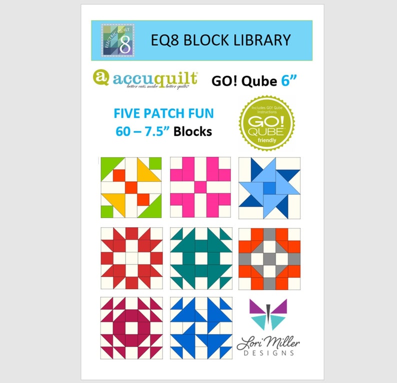 EQ8 BLK Library File Accuquilt 6 Qube Five Patch Fun image 1