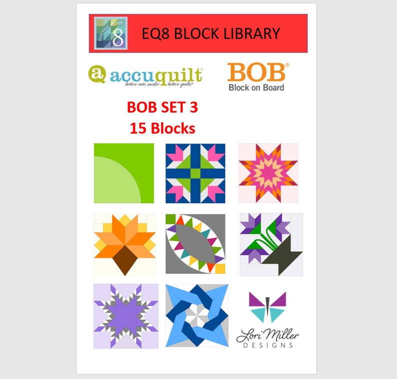 EQ8 BLK Library File AccuQuilt BOB Set 3 image 1