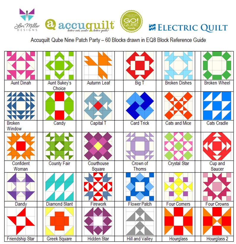 EQ8 BLK Library File AccuQuilt 8 Qube Nine Patch Party image 2