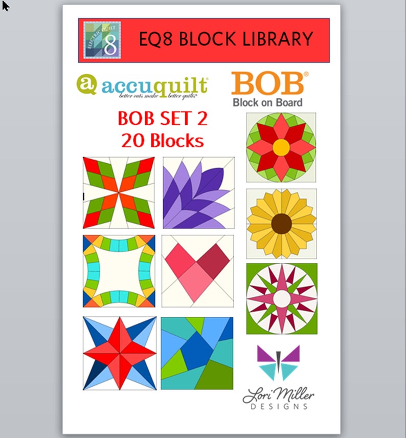 EQ8 BLK Library File  Accuquilt BOB SET 2 image 1