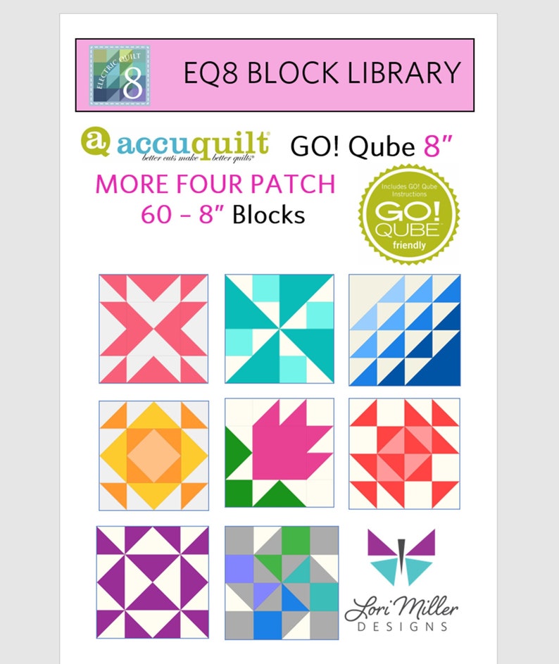 EQ8 BLK Library AccuQuilt 8 MORE Four Patch image 1