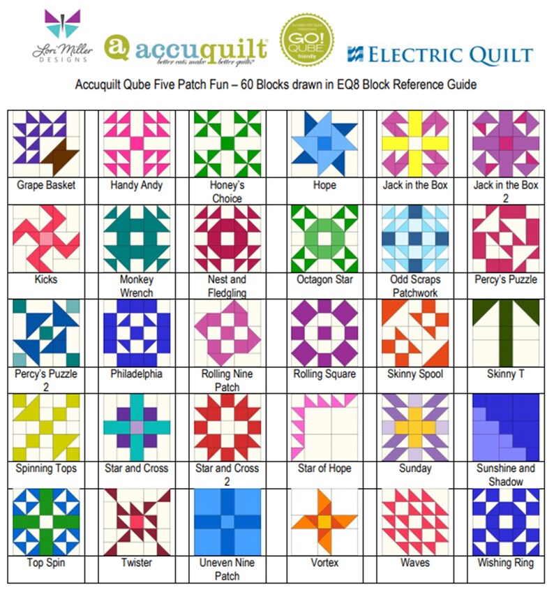 EQ8 BLK Library File Accuquilt 6 Qube Five Patch Fun image 3