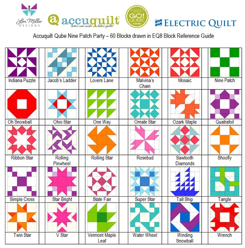EQ8 BLK Library File AccuQuilt 8 Qube Nine Patch Party image 3