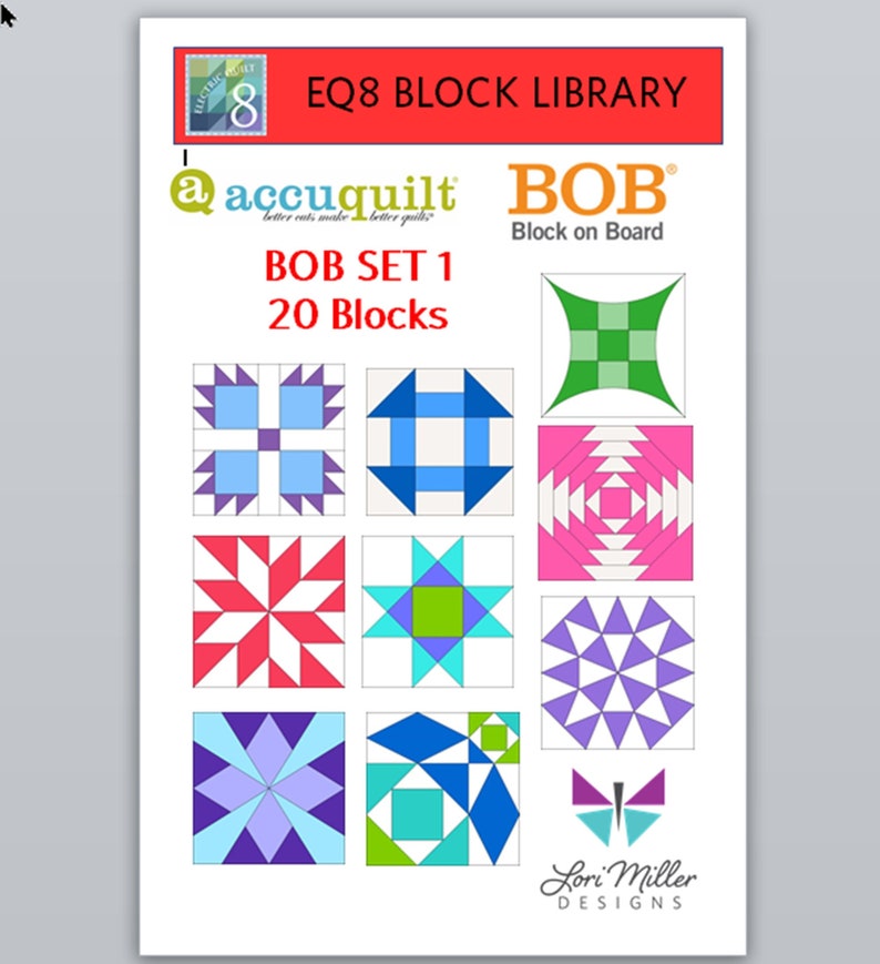 EQ8 BLK Library File  Accuquilt BOB SET 1 image 1