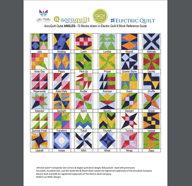 EQ8 BLK Library File Accuquilt 9 Qube 216 Block designs-Mix and Match, Corners and Angles image 5