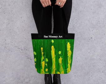 Green/Yellow Abstract Tote bag