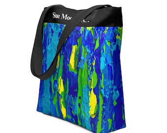 Blue Yellow Abstract Tote bag