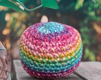 Hand Crocheted Hacky Sack – Rainbow Nostalgia Edition, 90s Retro Toy
