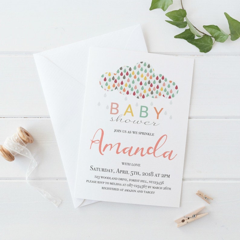 Sprinkle Shower Invite Matching Envelope Liner Confetti Invite Sprinkle Invite Matching Envelope Inserts Sprinkle Invitation