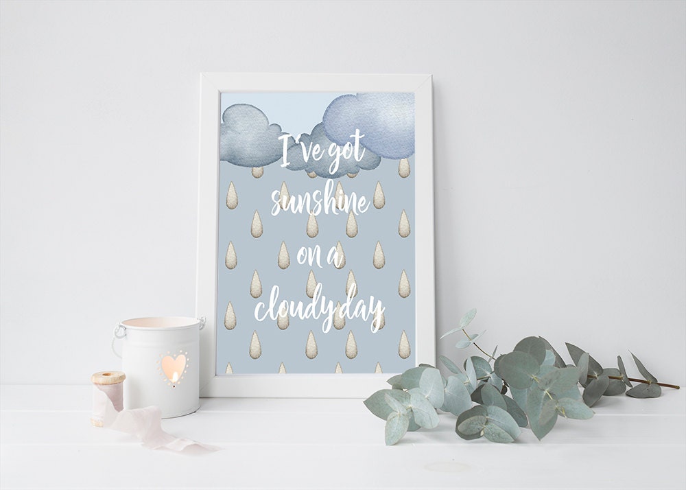 Cloud Print Nursery Art Print Nursery Wall Decor Baby Room Etsy